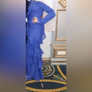 ASOS Royal Blue Ruffled Maxi Dress